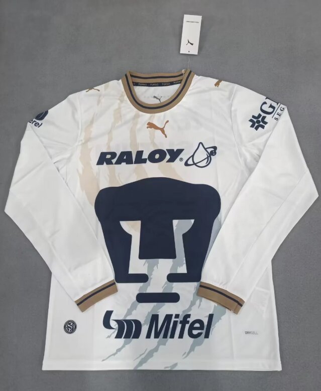 AAA Quality UNAM 26/27 Away White Leaked Long Soccer Jersey